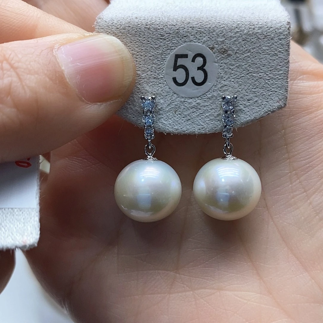 淡水珍珠耳饰银S925镶嵌