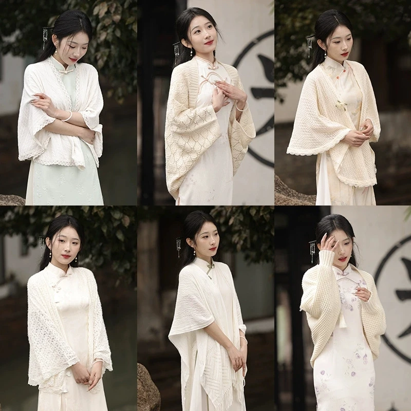 秋冬新百搭披肩复古气质斗篷配婚纱礼服旗袍的中式外搭围巾中国风