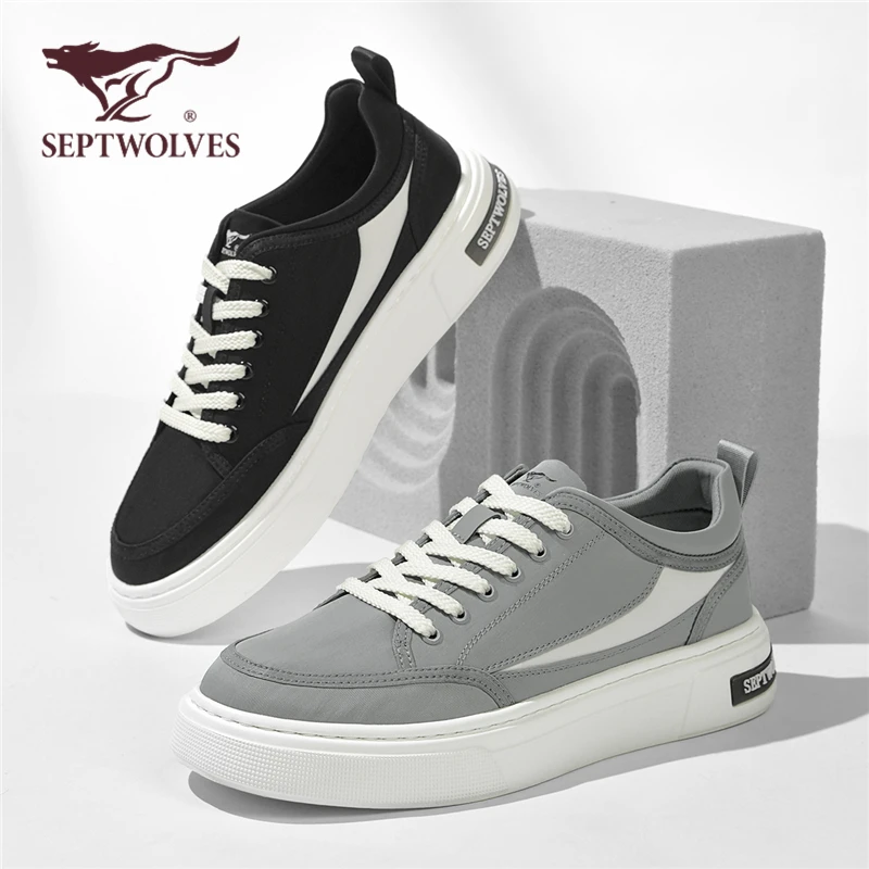 七匹狼男士帆布鞋秋季软底休闲男鞋低帮潮鞋百搭冰丝透气板鞋1030