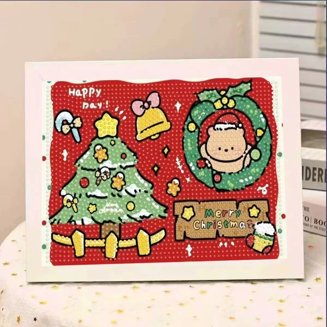 圣诞节钻石画系列|diy超可爱手工送礼物解压卡通风景卧室装饰钻画