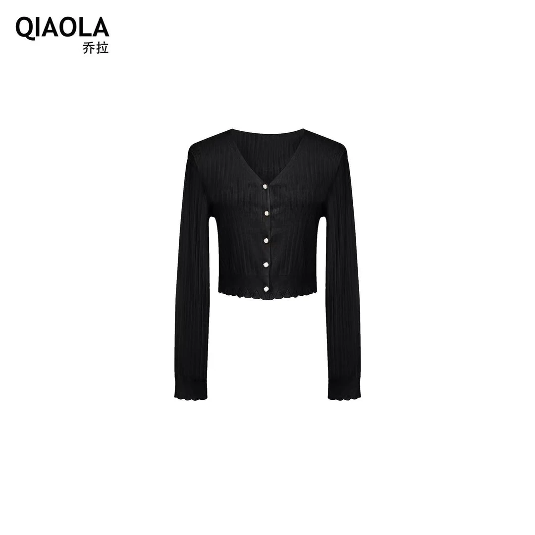 QIAOLA/乔拉【永椿花月】夏季新款小众设计百搭时尚显瘦上衣预售