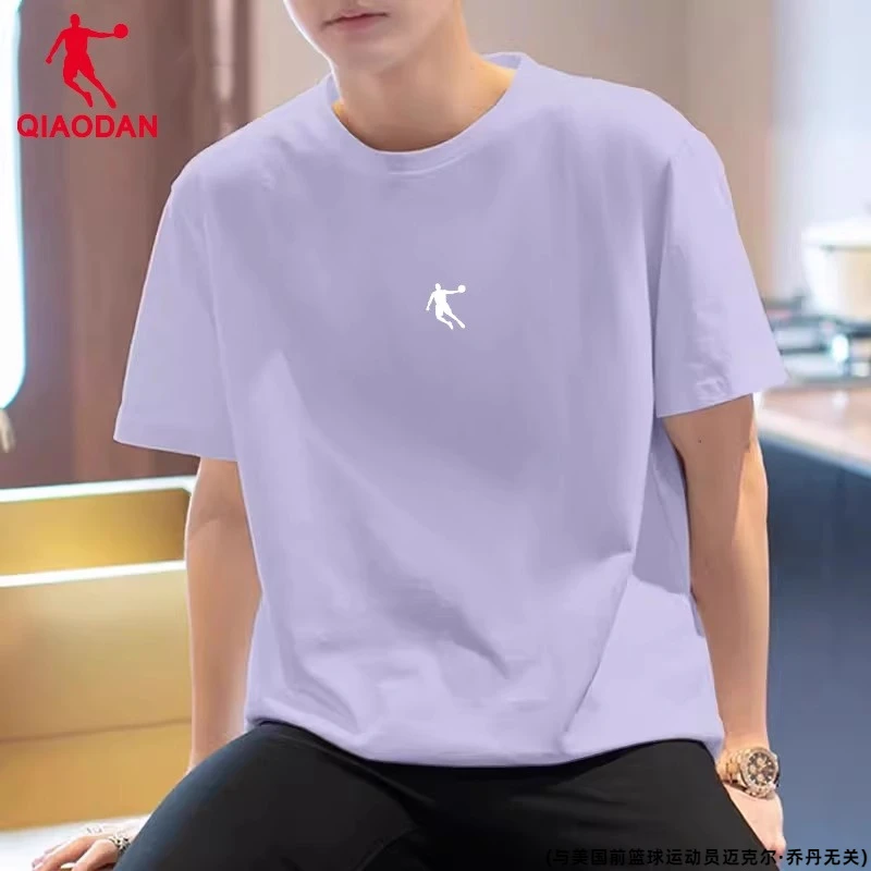 乔丹短袖t恤男士2025春季新款运动上衣休闲运动服紫色潮T健身跑步