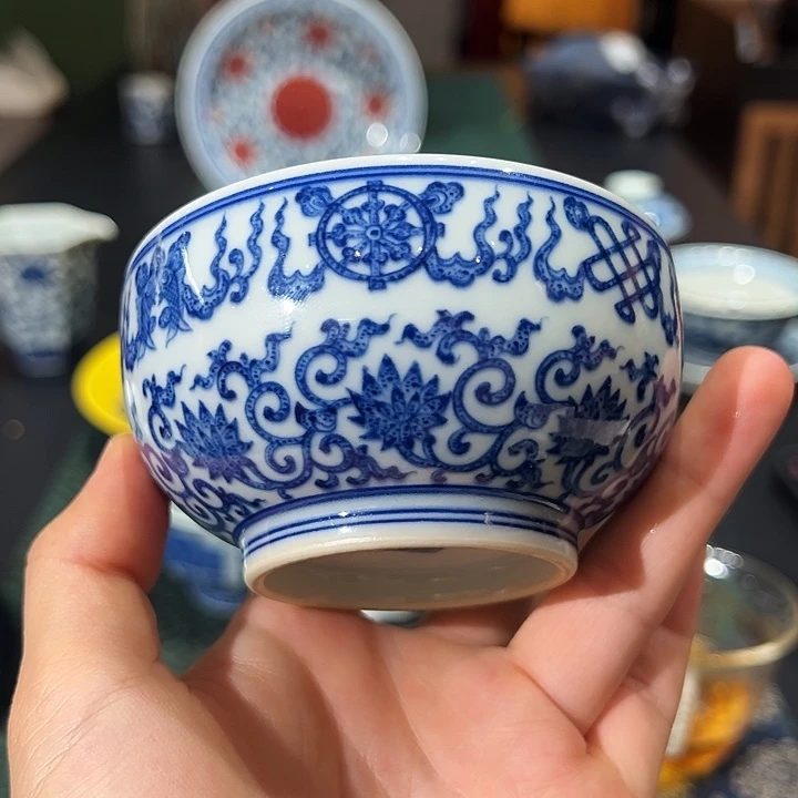 仿古莲托八宝缸杯杯