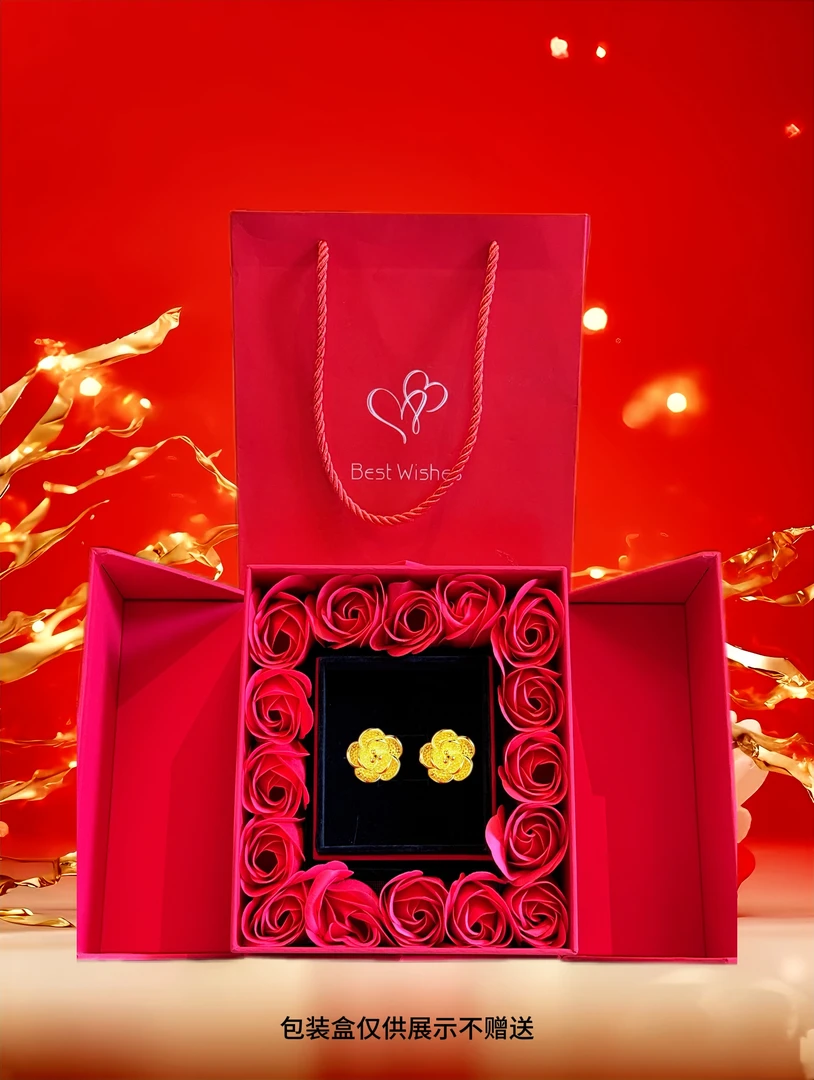 【专柜品质】【敌总补贴】香港新潮金色耳钉一对