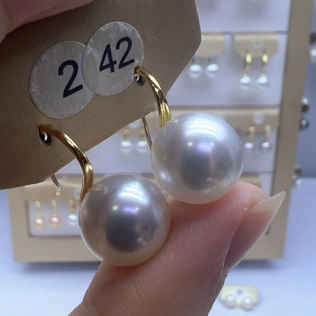 银S925镶嵌淡水珍珠耳饰