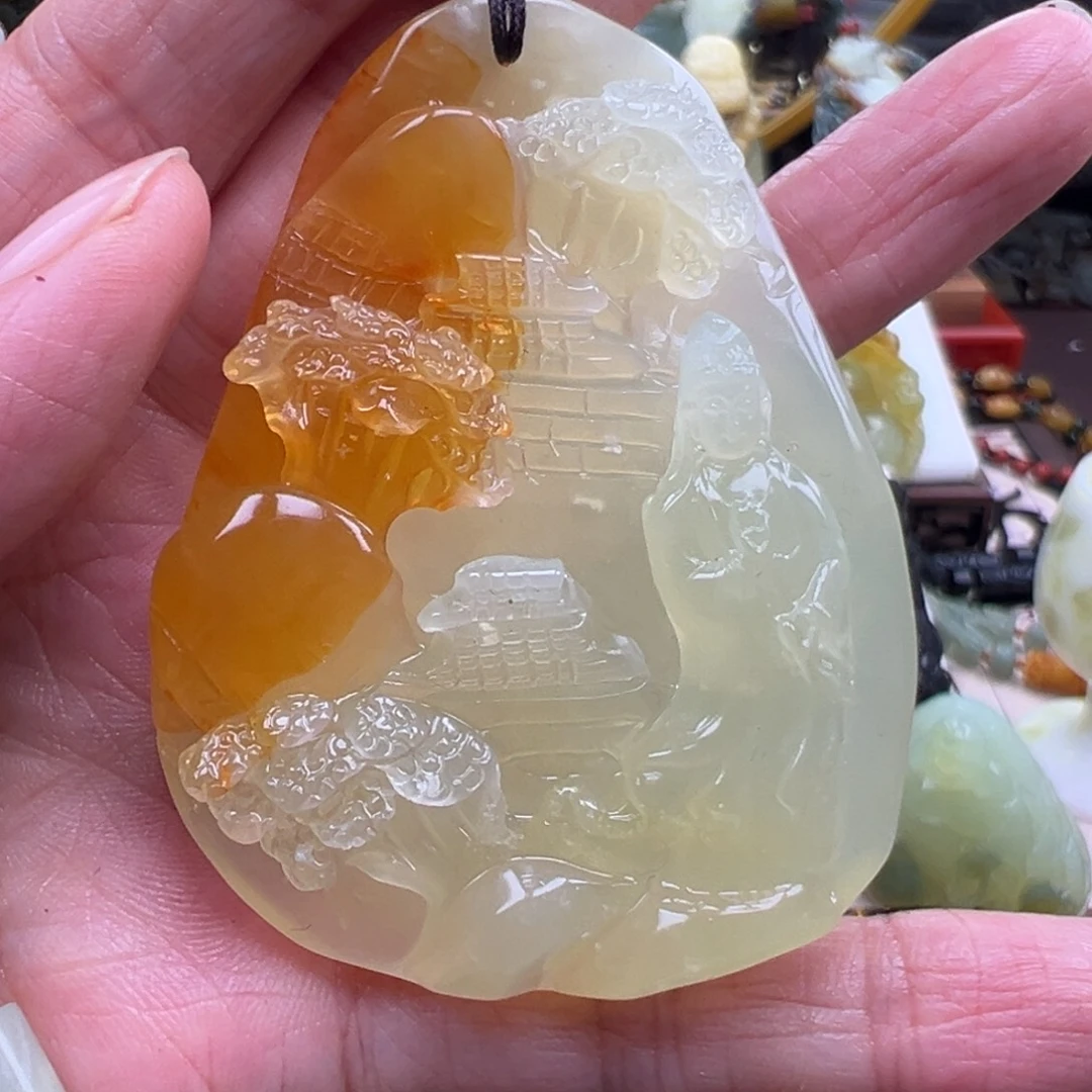 岫玉未镶嵌挂件挂件