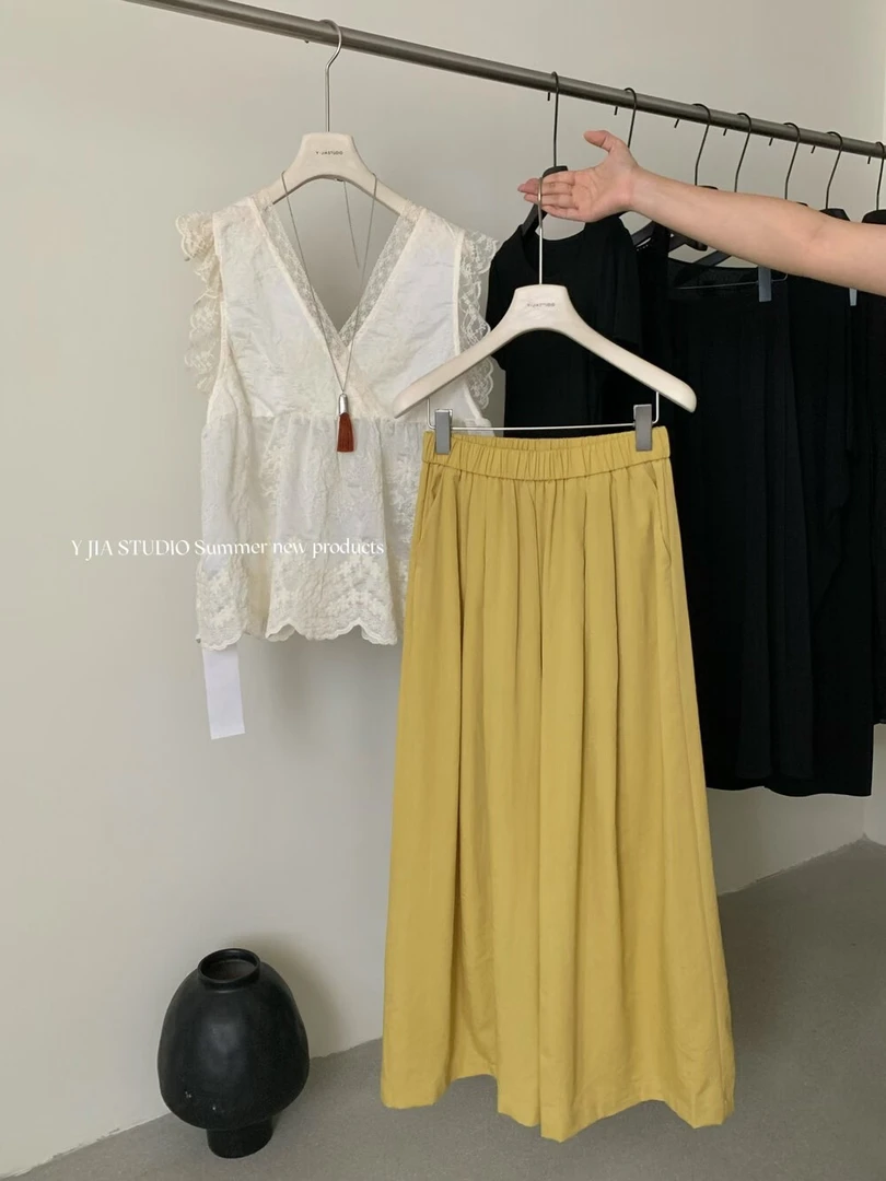 夏季温柔系宽松休闲阔腿裤