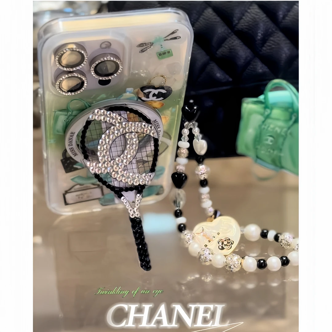 【羽毛球拍小香带钻可直立-磁吸支架】适用于苹果/安卓磁吸手机壳