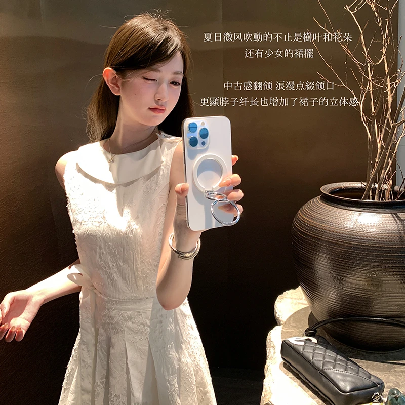 肉完「琉珠白月」温润奶油质感，少女灵气 vintage感 连衣裙