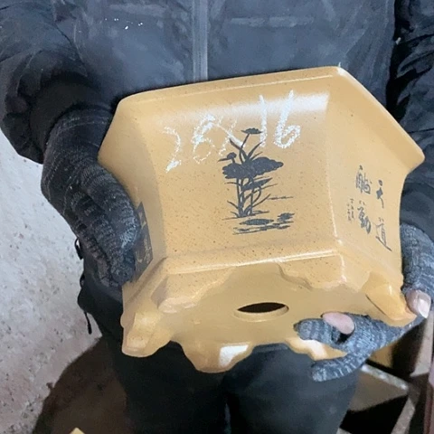 紫砂花盆手工制作