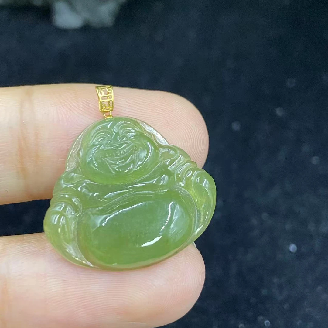 新春大集翡翠吊坠（不含链）18k金镶嵌--佛M 2