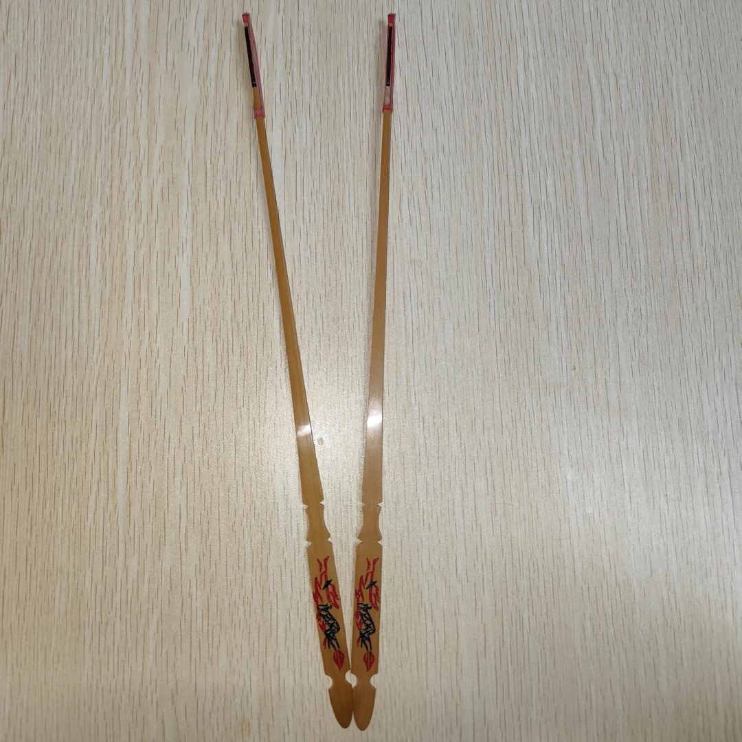 高档双头（带反竹的）雕龙扬琴琴竹，专业级琴竹，送琴竹筒，送琴竹皮