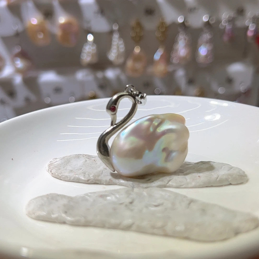 淡水珍珠耳饰银S925镶嵌