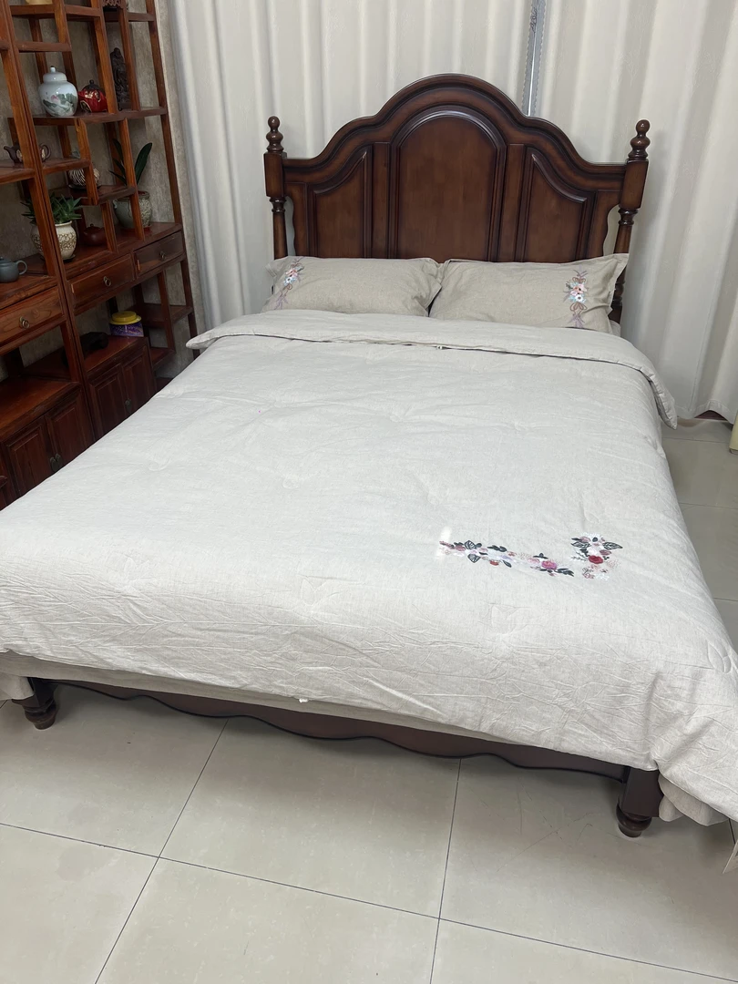 【亚麻被】亚麻秋冬被净版 刺绣 填充30%汉麻70%超细旦纤维