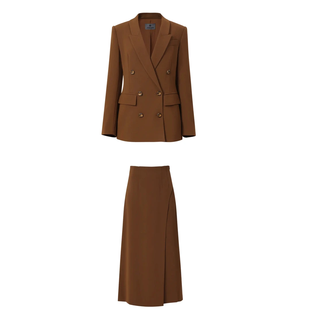阿玛施品质女装棕色西装外套5400373
