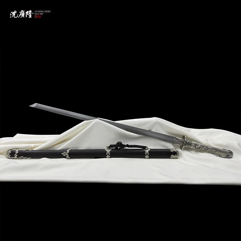 龙泉沈广隆水龙唐刀3.0 白铜黑檀 花纹钢 唐横刀 手工锻打 未开刃
