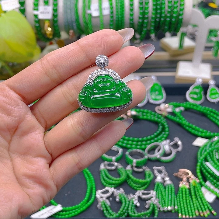 翡翠颈饰银S925镶嵌唐****y佛公