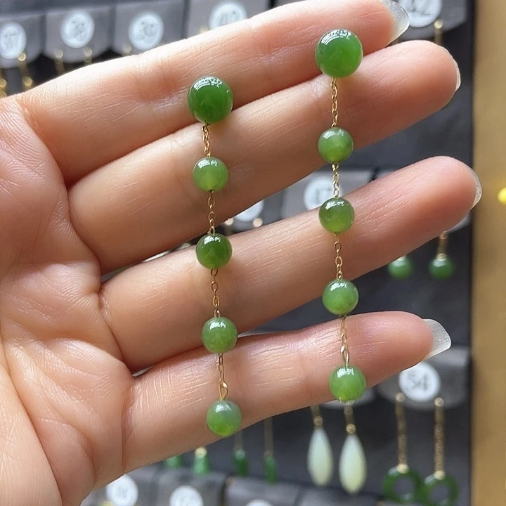 和田玉银S925镀金镶嵌颈饰