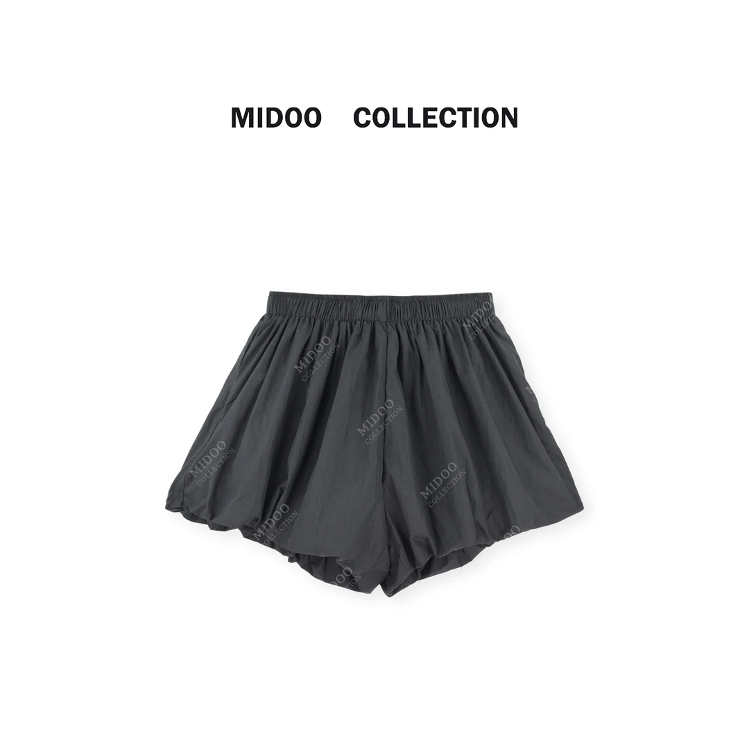 MIDOO ‘花苞泡泡’法式减龄少女松紧立体短裤