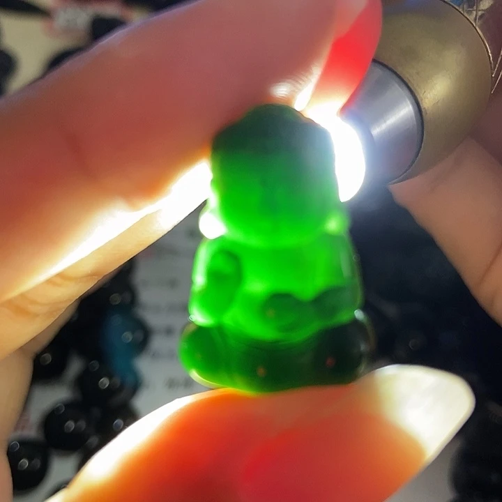 翡翠未镶嵌颈饰墨翠宝宝佛