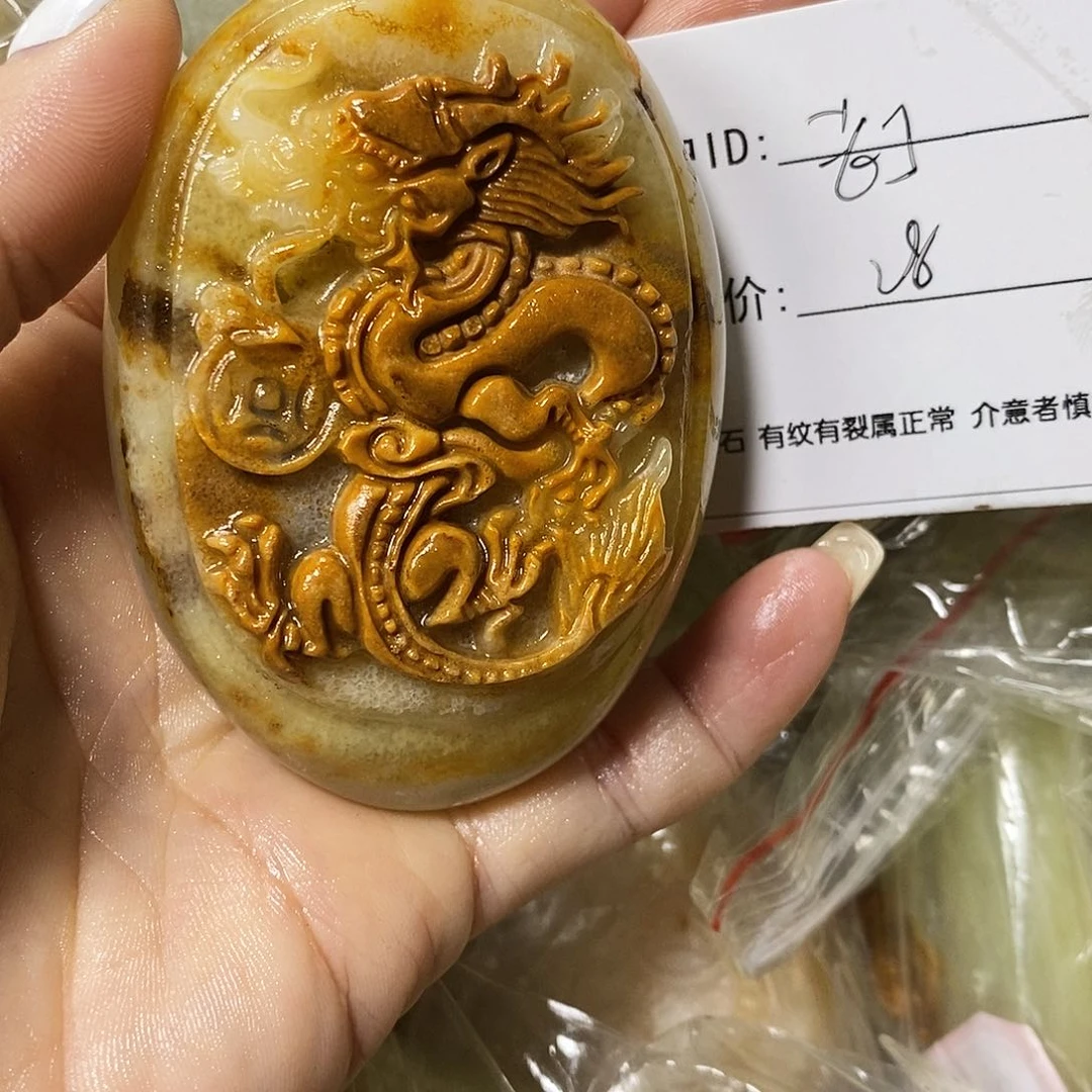 石材老*古青石手把件