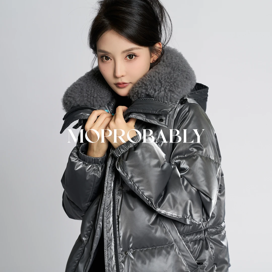 Moprobably李予诺「YS羽绒」"90白鸭绒"可拆卸真毛领羽绒服L4468301
