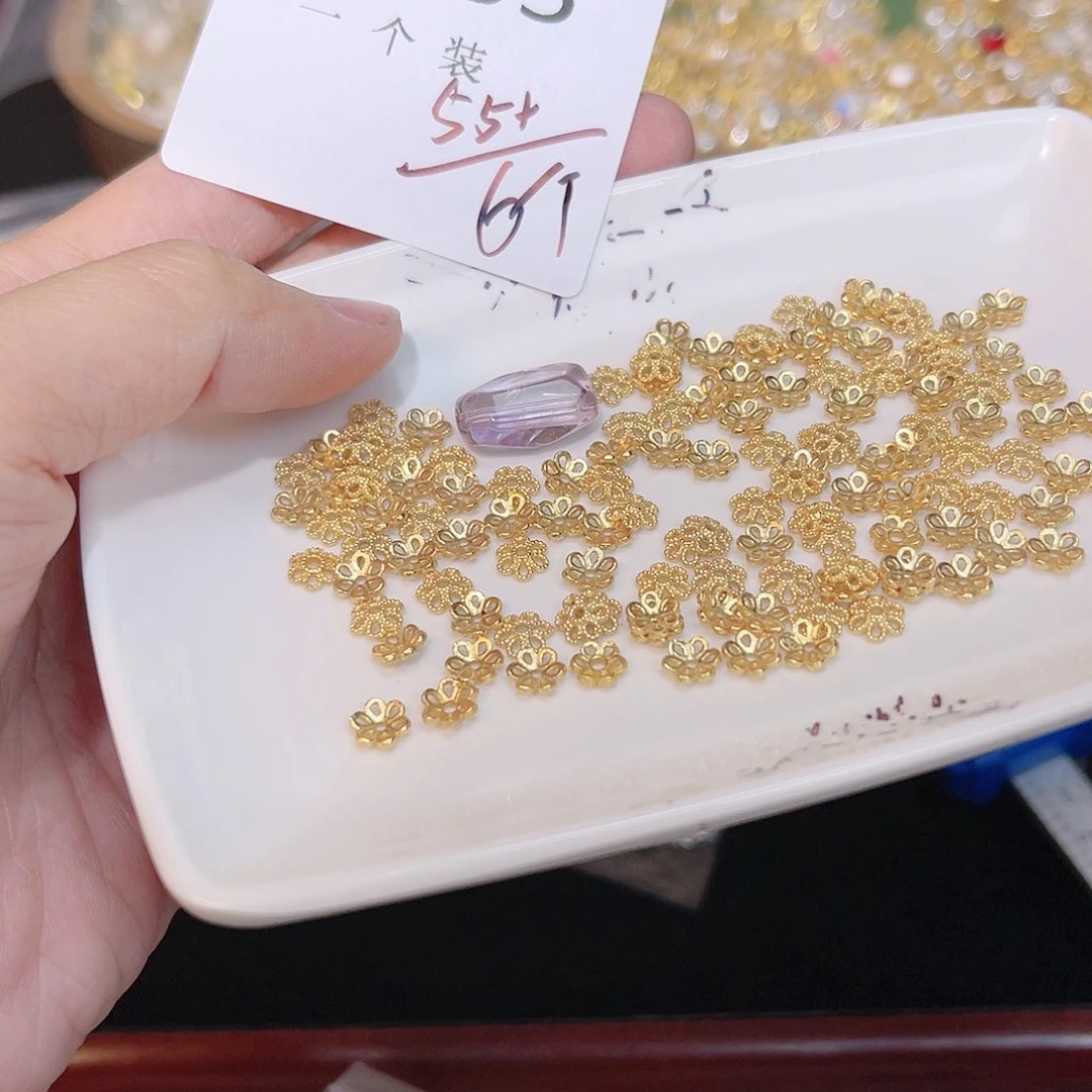 紫晶珠宝半成品银S925镀金镶嵌285