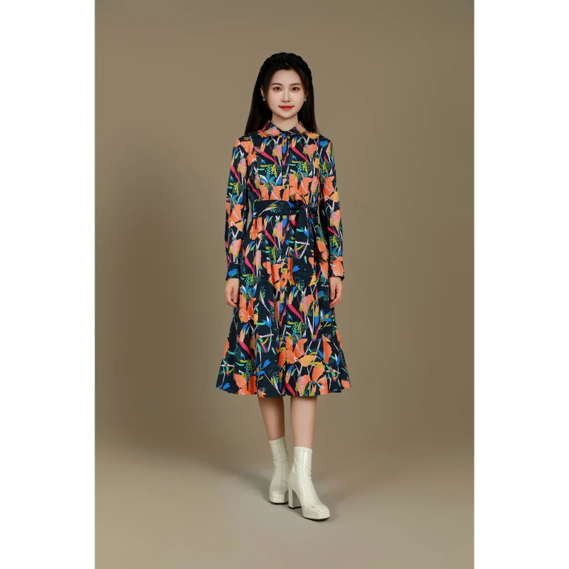 菲姿FEIZI春款连衣裙9A401花样年华气质时尚宽松