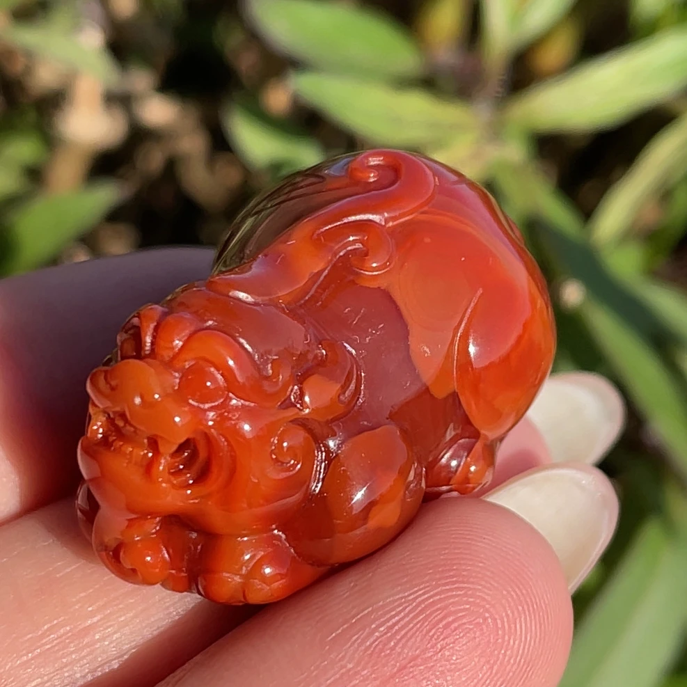 收藏级原矿南红貔貅吊坠苏工立体雕刻吸金瑞兽挂件大尺寸男女可戴