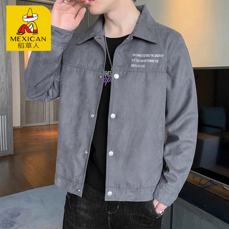 Mexican/稻草人2025春秋季新款工装男士潮美式复古灯芯绒夹克外套
