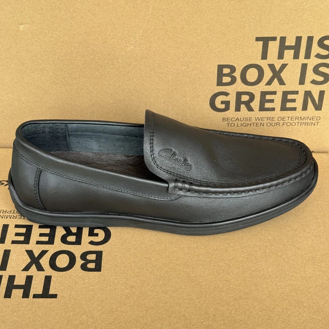【CL克拉克正品】复古休闲乐福鞋男士牛皮运动休闲一脚蹬皮鞋