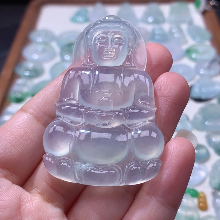 颈饰未镶嵌翡翠高冰正装大观音