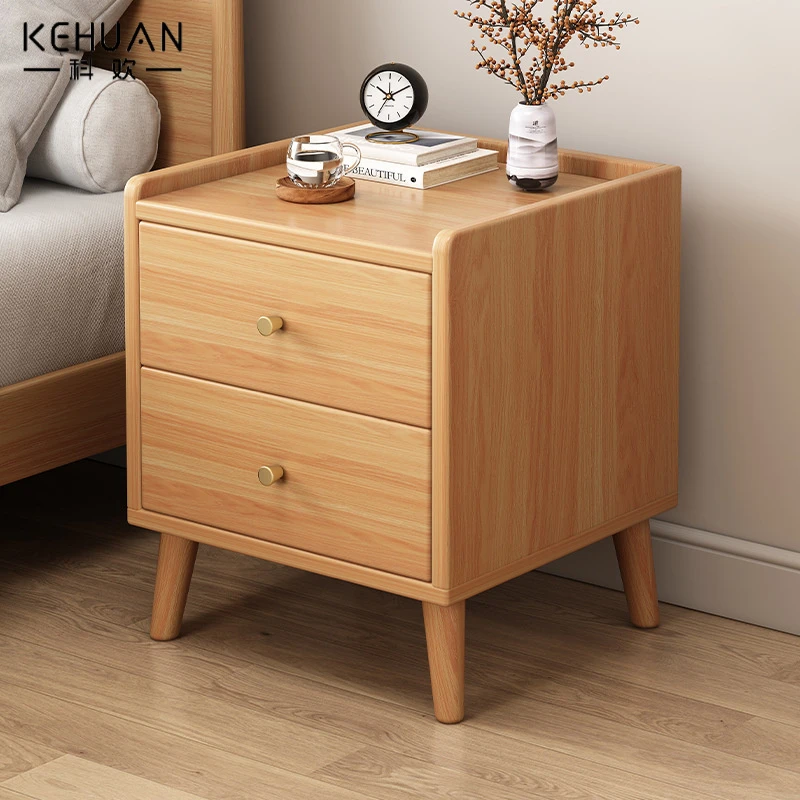 床头柜家用小型卧室收纳窄柜迷你收纳置物架实木色多用储物床边柜