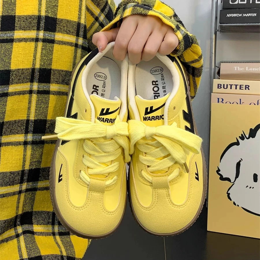 回力女鞋帆布新款2025秋季运动柠檬黄爆款百搭小众chic厚底休闲鞋