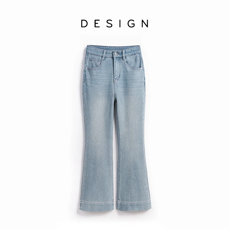 【老板梁】小个子牛仔裤女2025春季新款高腰修身显瘦爱丽丝蓝九分裤