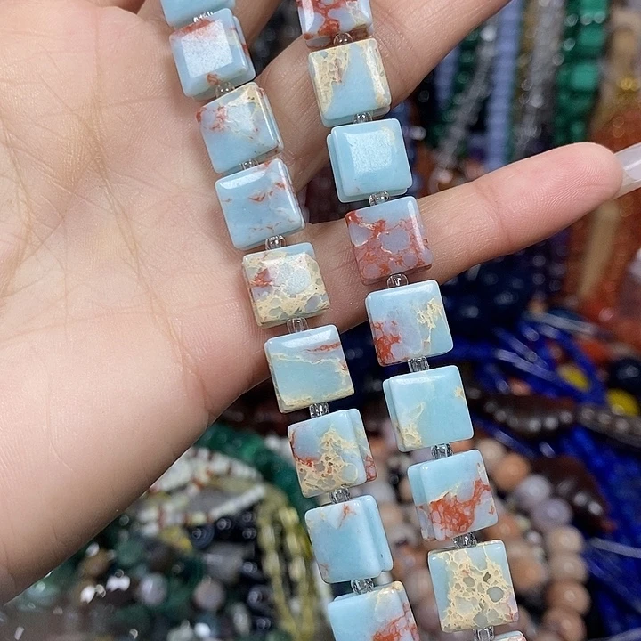 玛瑙/玉髓未镶嵌珠宝半成品寿山石卡10mm一条