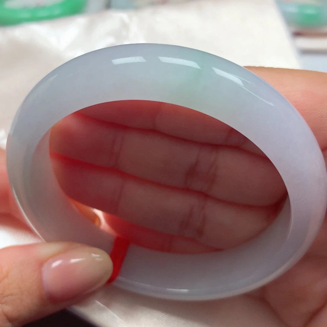 翡翠未镶嵌手镯15冰冰细腻浅色