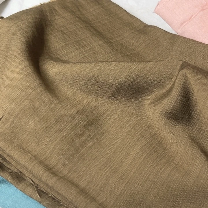 棉混纺咖色麻棉1米