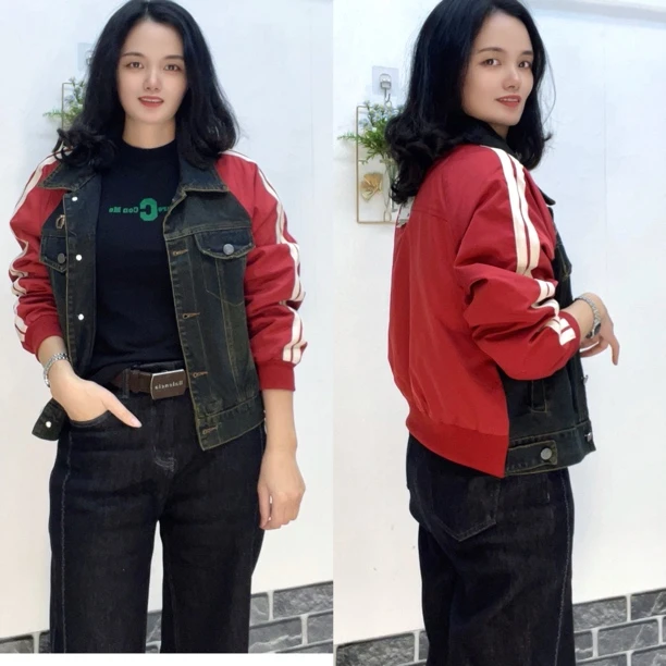 冬季加棉拼接牛仔短外套919（捡漏款）