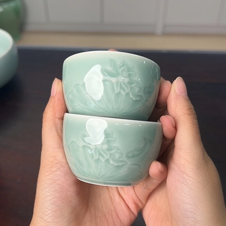龙泉云间青瓷小米茶器