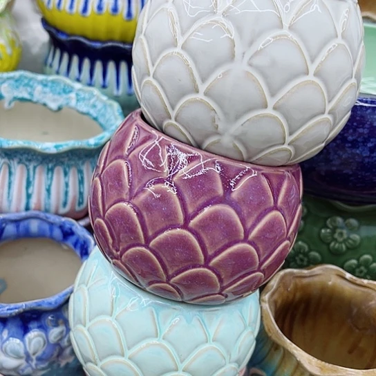 多肉绿植陶瓷花盆9.9包邮，有空