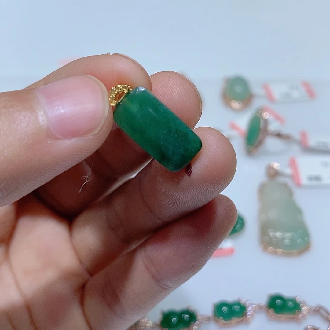 独山玉银S925镶嵌挂件