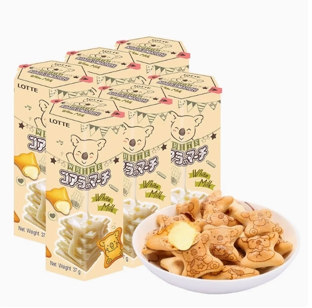 乐天小熊饼干牛奶芝士味夹心饼干37克*6