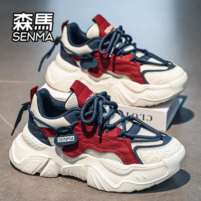 森马增高男鞋秋季新款时尚厚底韩版老爹鞋男士潮流拼色百搭休闲鞋