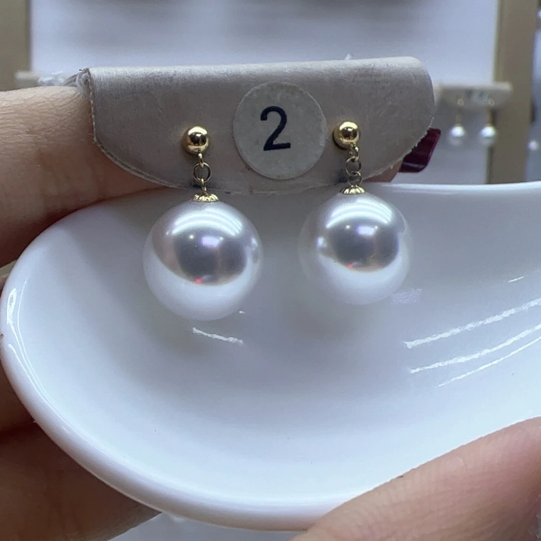 淡水珍珠耳饰18K金镶嵌