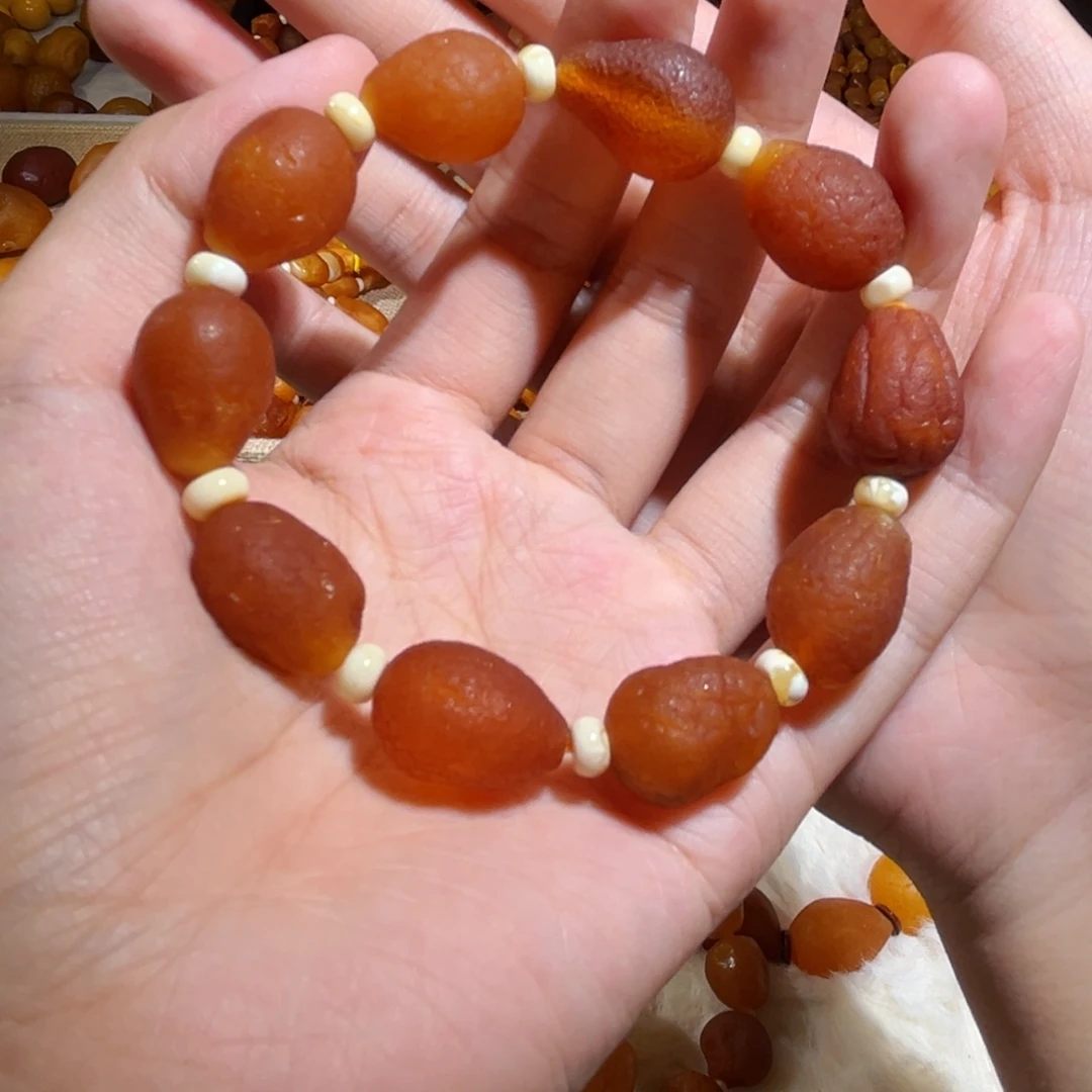 琥珀未镶嵌手链蜜蜡海漂手串