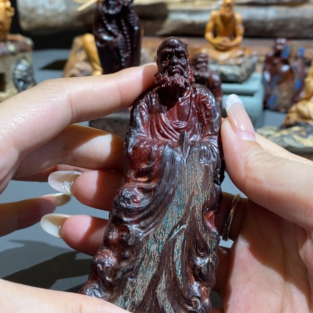 金***龙檀香紫檀（小叶紫檀）拆房料手把件达摩