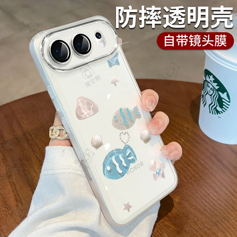 适用荣耀500pro手机壳防摔卡通新款400pro高端奢华300ultra创意女