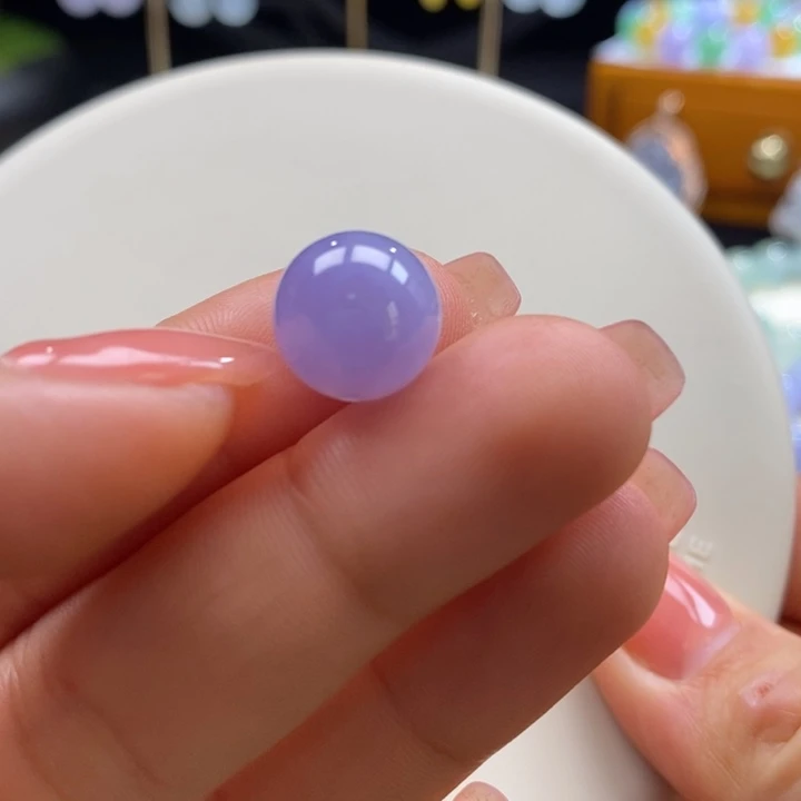 翡翠吊坠(不含链)未镶嵌翡翠妖红紫圆珠