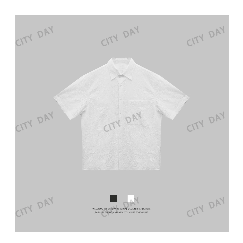 CityDay【楠哥】cleanfit 冰川凉感压褶工艺短袖衬衫 25SS11